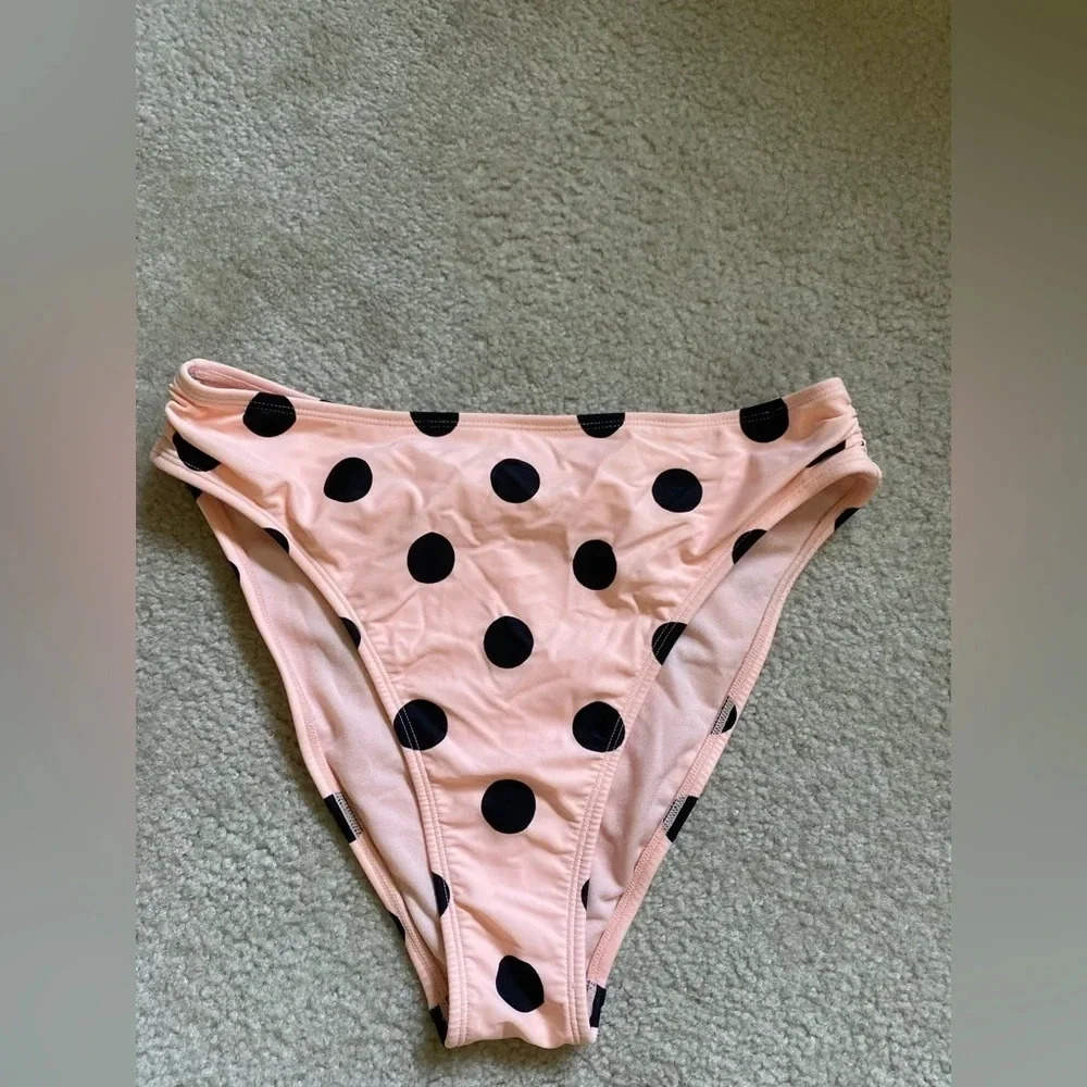 Pink and black polkadot, bikini bottoms, new without tags - Picture 1 of 4